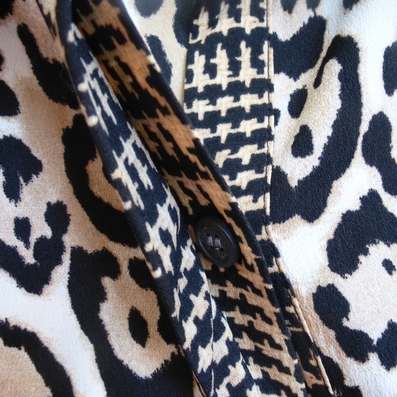 Jones New York blouse 12 trendy leopard print poly - Picture 4 of 7